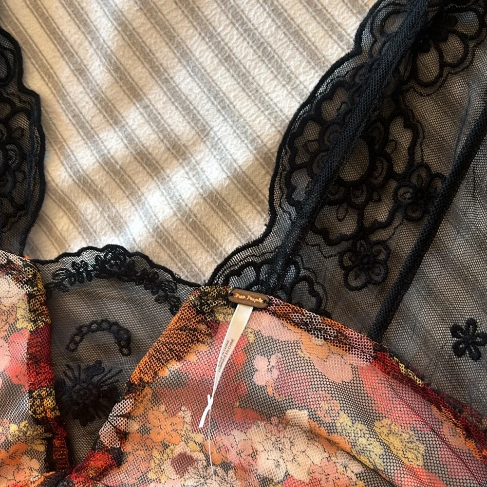 NWT Free People Rare Hideaway Maxi Top Dress Lace Velvet Floral Gothic - Picture 16 of 16